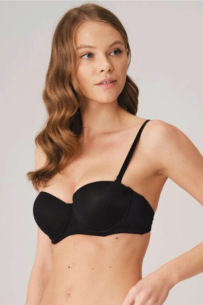 Strapless Padded Push-Up Bra Detachable Strap