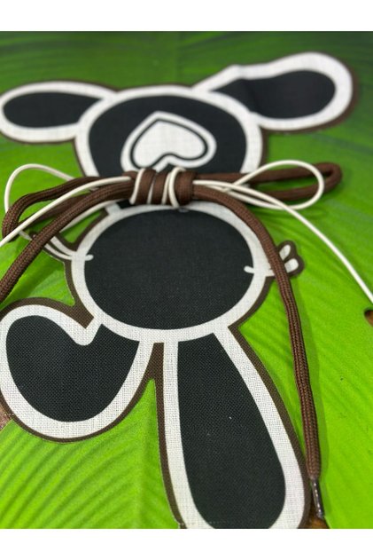 30X23 cm Black Rabbit Embroidery Applique with Laces