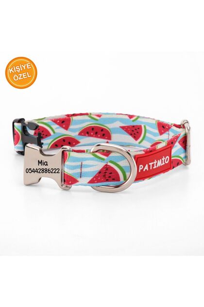 Isme Özel Watermelon Köpek Boyun Tasması Künyesi