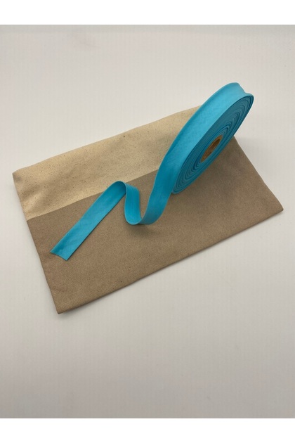 100% Cotton (Cotton) Turquoise Bias Tape 25 Meters Length-2 cm Width-Verev Layered Cotton Bias Tape 25 Meters No:28
