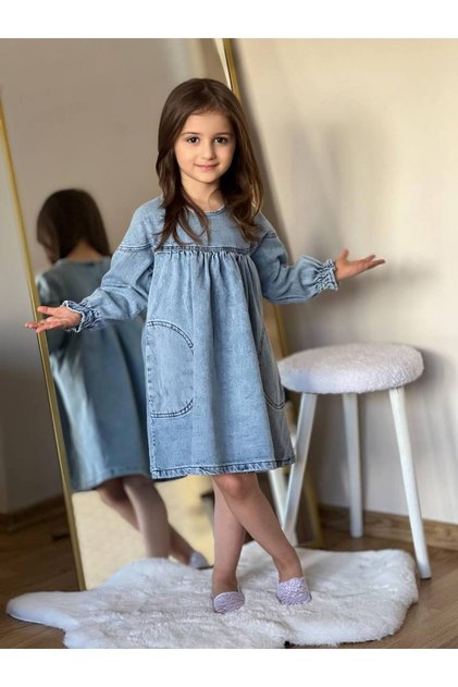 Girl's Stylish Denim Dress