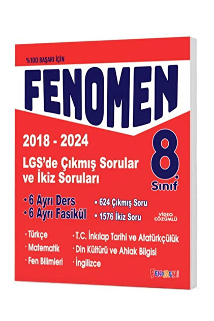 Fenomen Yayıncılık 8. Sınıf Lgs 2018-2024 Yılları Çıkmış Sorular