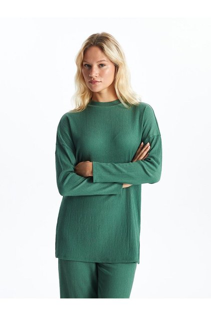 Stand Collar Textured Women's Tunic (S4)