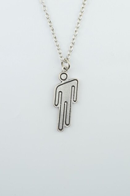 Bu Farklı Billie Eilish Blohsh Kolye | Düz Ezme Zincir Gümüş