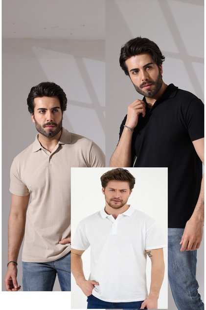 Polo Neck T-shirt Set of 3