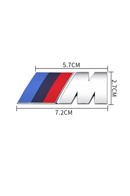 BMW YAN ÇAMURLUK VE BAGAJ ABS MALZEME M LOGO ROZET AMBLEM (7,2 CM - 2,7 CM GÜMÜŞ)