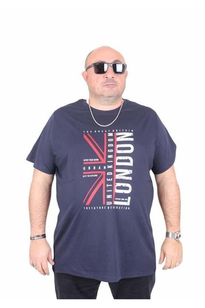 Men's Oversize Crew Neck T-Shirt London 25166 Navy