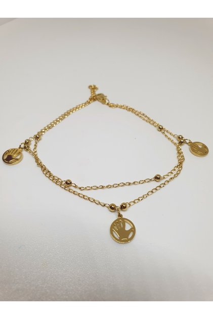 1. Grade Quality 316L Steel Anklet, Hand Figured Bilateral Chain Model No 10