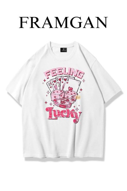 Kadın Feelıng Lucky Baskılı Beyaz T-Shirt