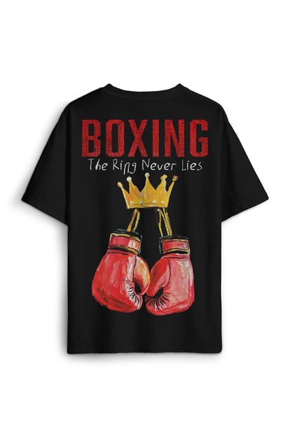Boxing the Ring Boxing Box Sports Gym Tyson Muhammad Ali Printed Oversize T-Shirt Black Unisex T-Shirt