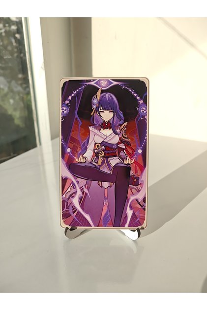Genshin Raiden Metal Collection Card 2 (6,5 X 11,5 cm) (1 Piece)
