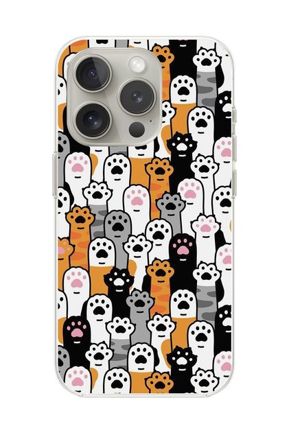 iPhone 15 Pro Max Compatible Transparent Case with Cats 3 Designs