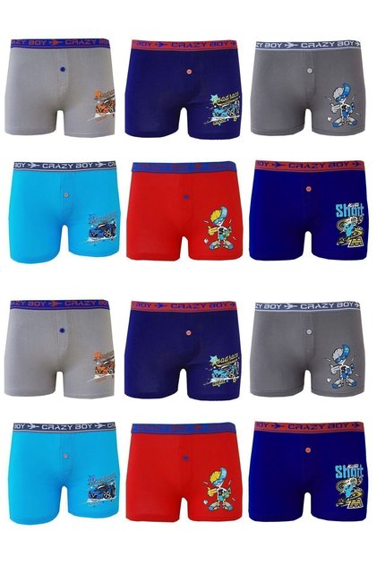 Tutku 12 Pack Boys Colorful Printed Boxer Briefs Children's Boxer