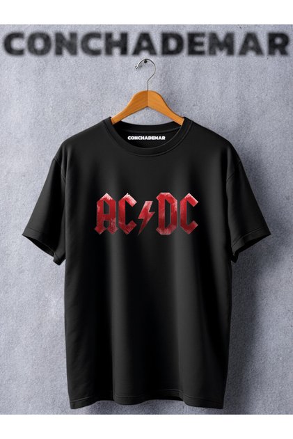 Acdc Printed Black Oversize T-Shirt