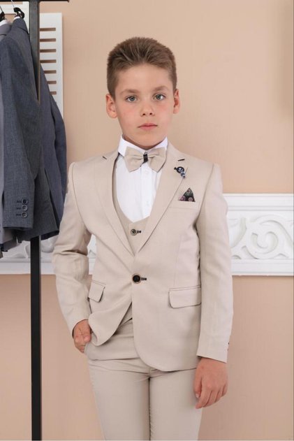 Boy's Suit Jacket Vest Pants Shirt Set