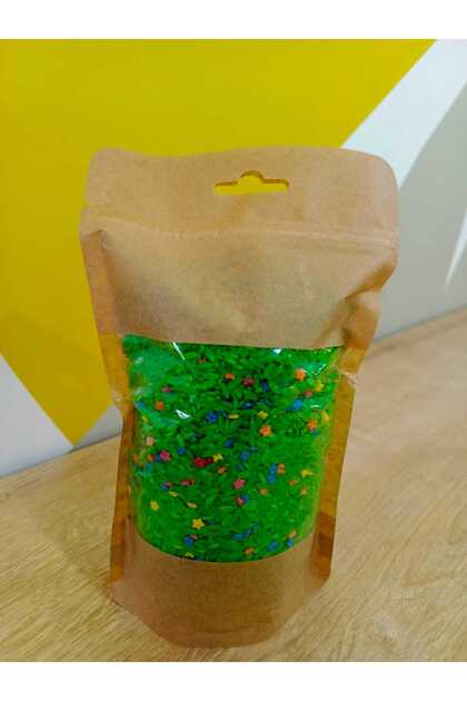 Filled Material for Sensory Games (Spring Flowers) - Green Rice and Colorful Star Noodle