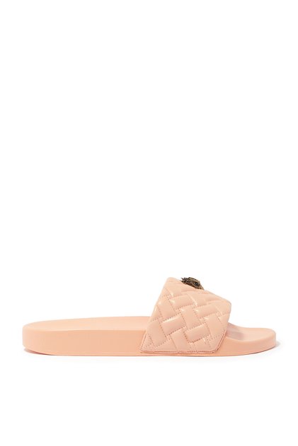 Luxury Orange Stitched Slippers for Hot Days