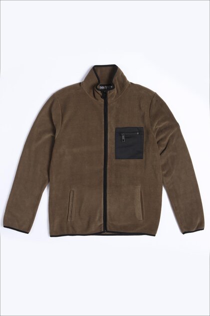 Hector men's Mock Neck sweatshirt khaki
