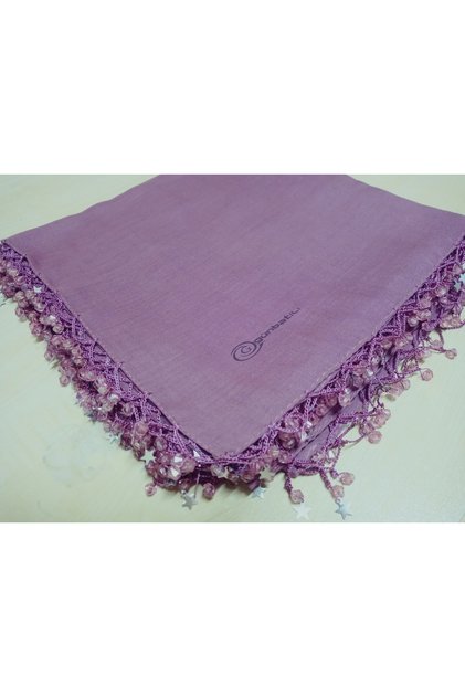 Handmade Star Embroidery, Beaded Writing, Cheesecloth, Scarf, Yemeni, Mevlüt Coverlet, 4 Sides Embroidered