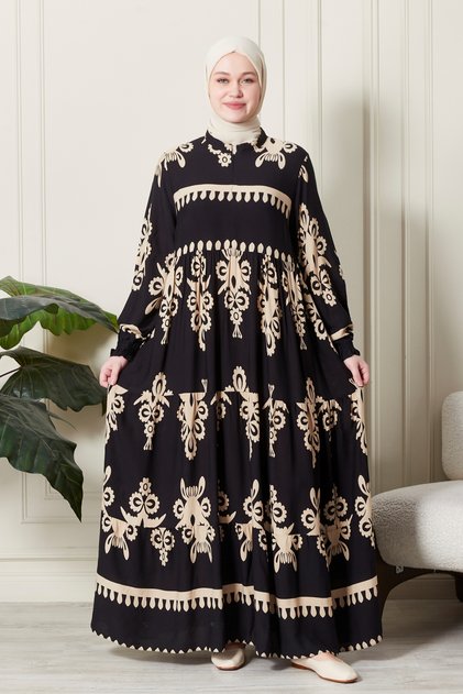 Juicy 3-Layer Skirted Hijab Dress Mother's Dress Prayer Dress Front Zipper Large Size