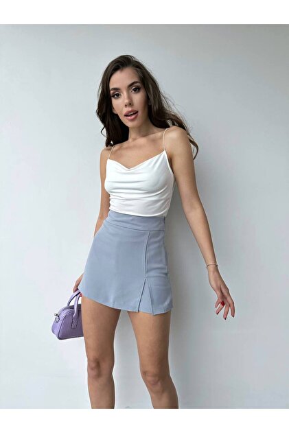 hiraz fashion Women's Gray Mini Skort- Trendyol