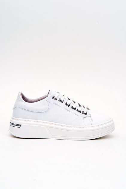 HAKİKİ DERİ BEYAZ KADIN SNEAKER FR5591
