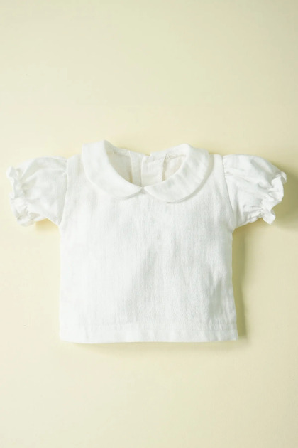 X Silk Atlas Baby Girl Baby Collar Ruffled Sleeve Muslin Shirt