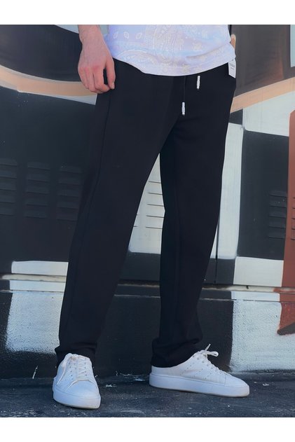 New Season Comfortable Fit Flexible Fabric Pants with Elastic Waist and Drawstring