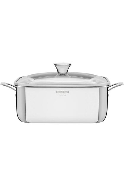 Since 1911, Made In Brazil - Grano 7.3l Stainless Steel Square Casserole With Tri-ply Body