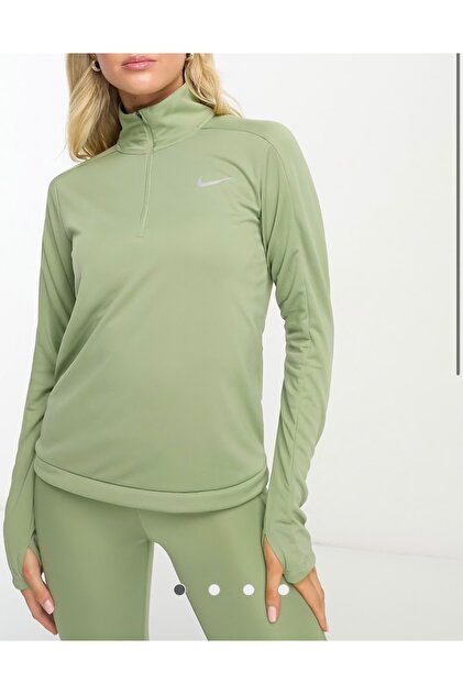 nike running pacer half zip top in lime