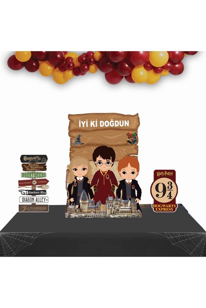 Dekoratif Kişiye Özel Ayaklı Pano Seti Harry Potter 3 Parça