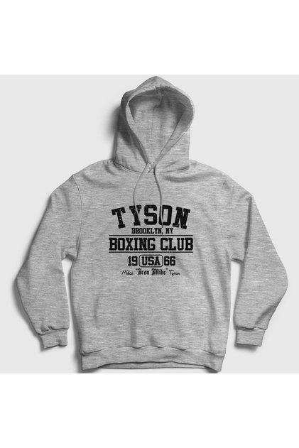 Unisex Gray Boxing Club Mike Tyson Hooded Sweatshirt 157999Tt