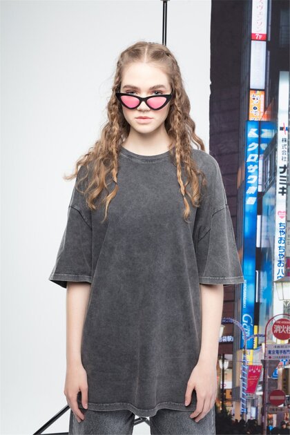 Anthracite Basic Women's Washable T-Shirt