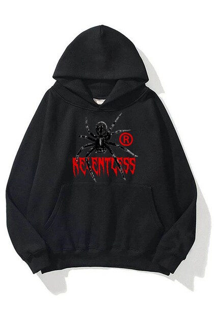 Unisex Relentless Sweatshirt Hoodie Siyah