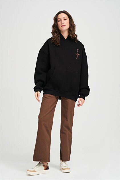 Trendiz Unisex Cactus Jack Bandana Siyah Sweatshirt Hoodie