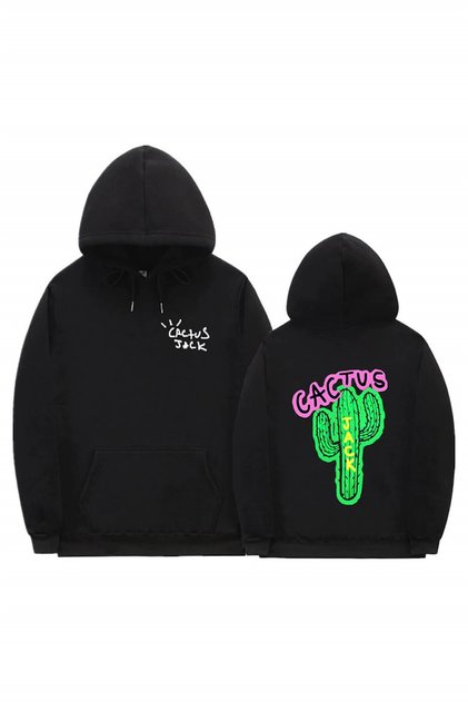 Cactus Oversize Sweatshirt Hoodie Black Tr30013
