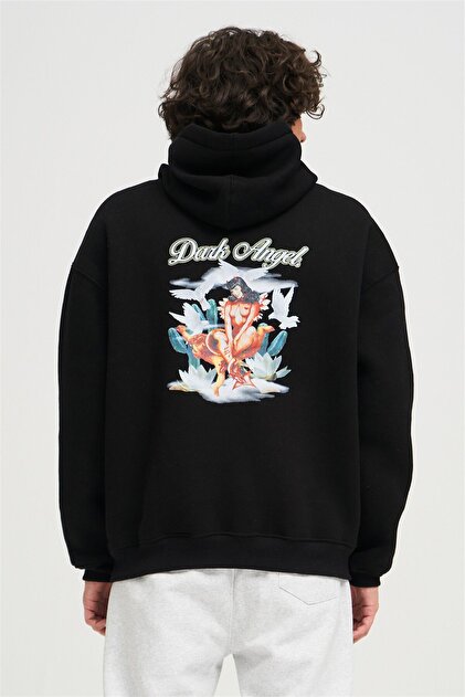 Trendiz Unisex Dark Angel Sweatshirt Hoodie Siyah - Fiyatı, Yorumları