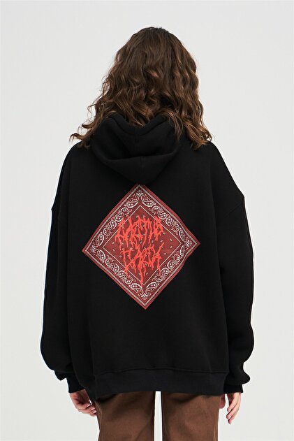 Trendiz Unisex Cactus Jack Bandana Siyah Sweatshirt Hoodie