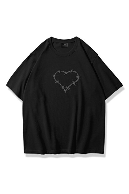 Trendiz Unisex Punk Gothic Taş Baskılı Tshirt Siyah - Fiyatı