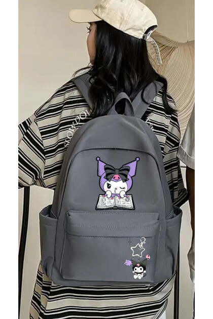 Kuromi Purple Keychain Printed School, Classroom, Course Backpack - Mingalondon
