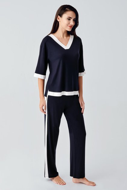 Short Sleeve Flexible Viscose Pajama Suit