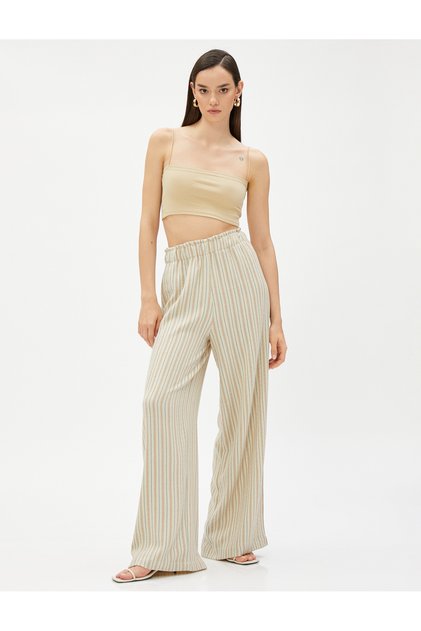 Palazzo Trousers with Elastic Waist