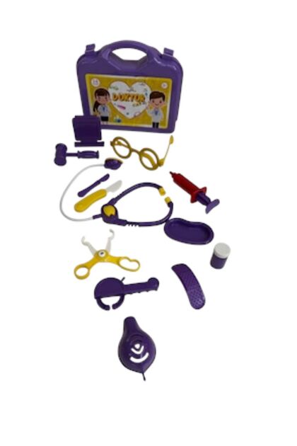 tmtoysandmore Çantalı Doktor Seti Mor / Ce Belgeli, 14 Parça