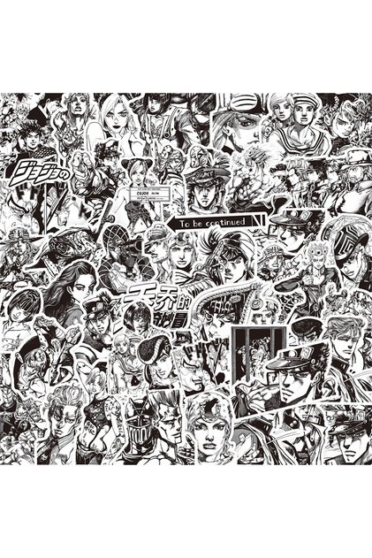 Bandai 77PCS 10/30/77pcs Black White Kujo Jotaro Stickers JoJo Bizarre Adventure Sticker Higashikata
