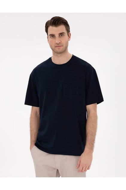 Navy Blue Comfort Fit Basic T-Shirt 50306991 -Vr033