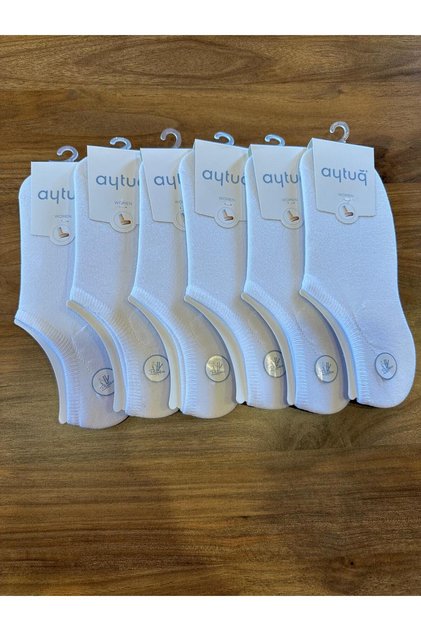 Seamless Breathable Fabric Bamboo Sneaker Invisible Socks 6 Pack White