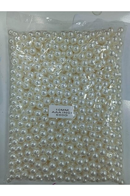 500Gram - 10 mm Cream Color Pearl Beads, Plastic Pearl Beads,