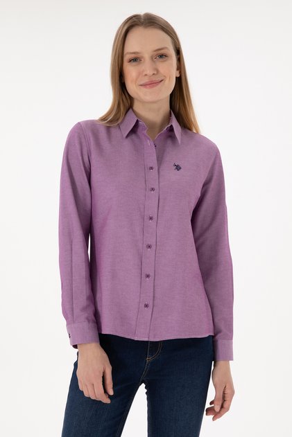 Women's Violet Long Sleeve Basic Shirt 50297002 -Vr037