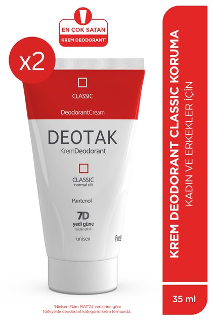 Classic Koruma Krem Deodorant 35 ml x 2 Adet 7 Güne Kadar Etkili Ter Önleyici Hassas Cilt Unisex