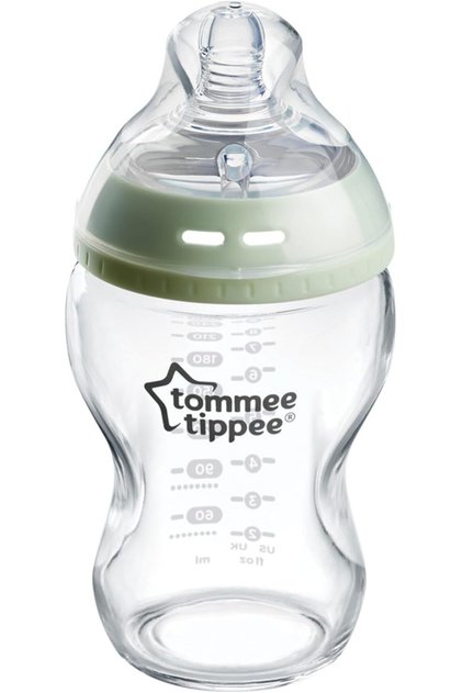 Closer to Nature Glass Feeding Bottle, 250ml x 1 -Clear